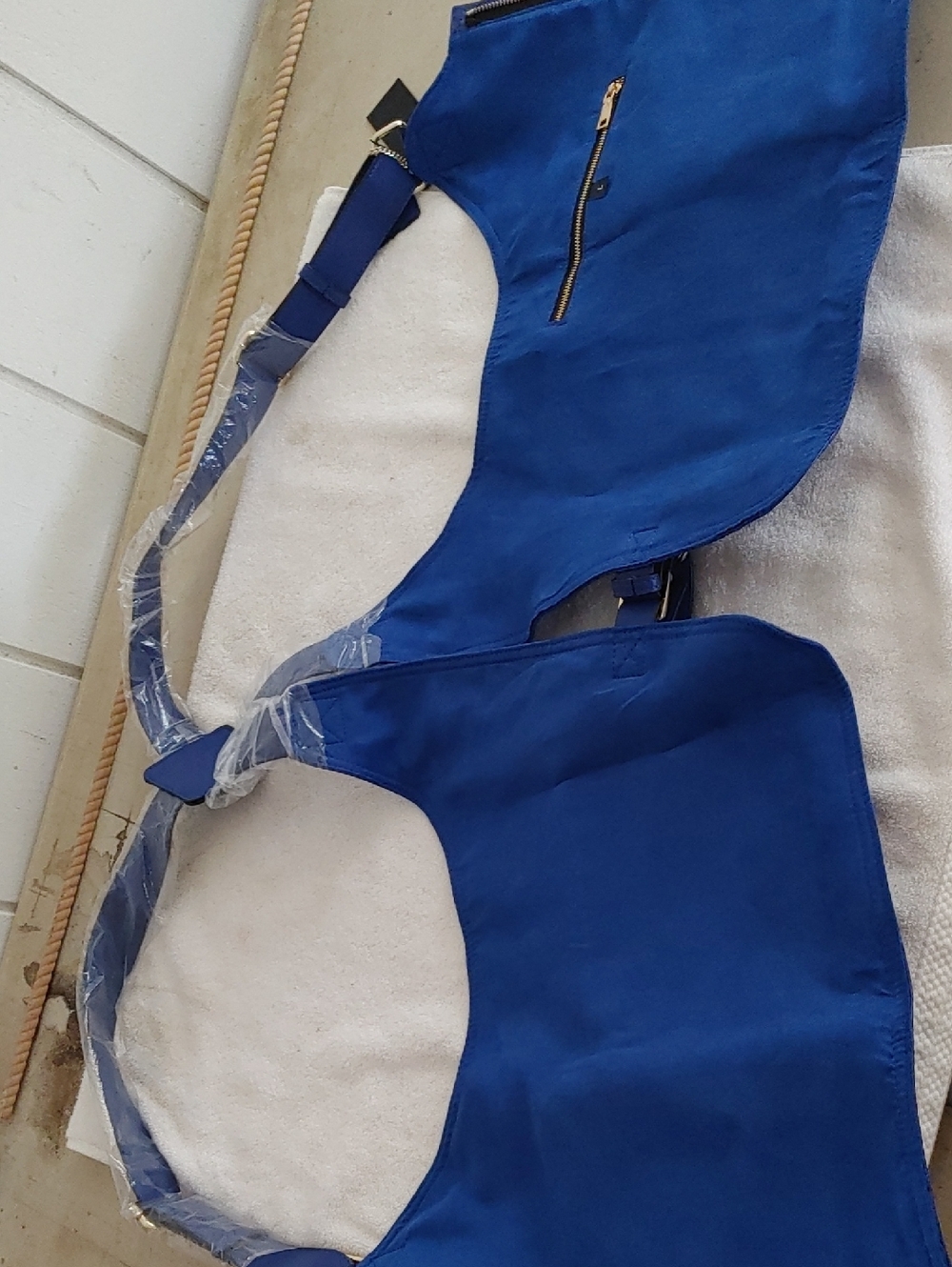 Tote & Carry Royal Blue Embossed Vegan Leather Tactical Vest Size L (1264) - Picture 7 of 16